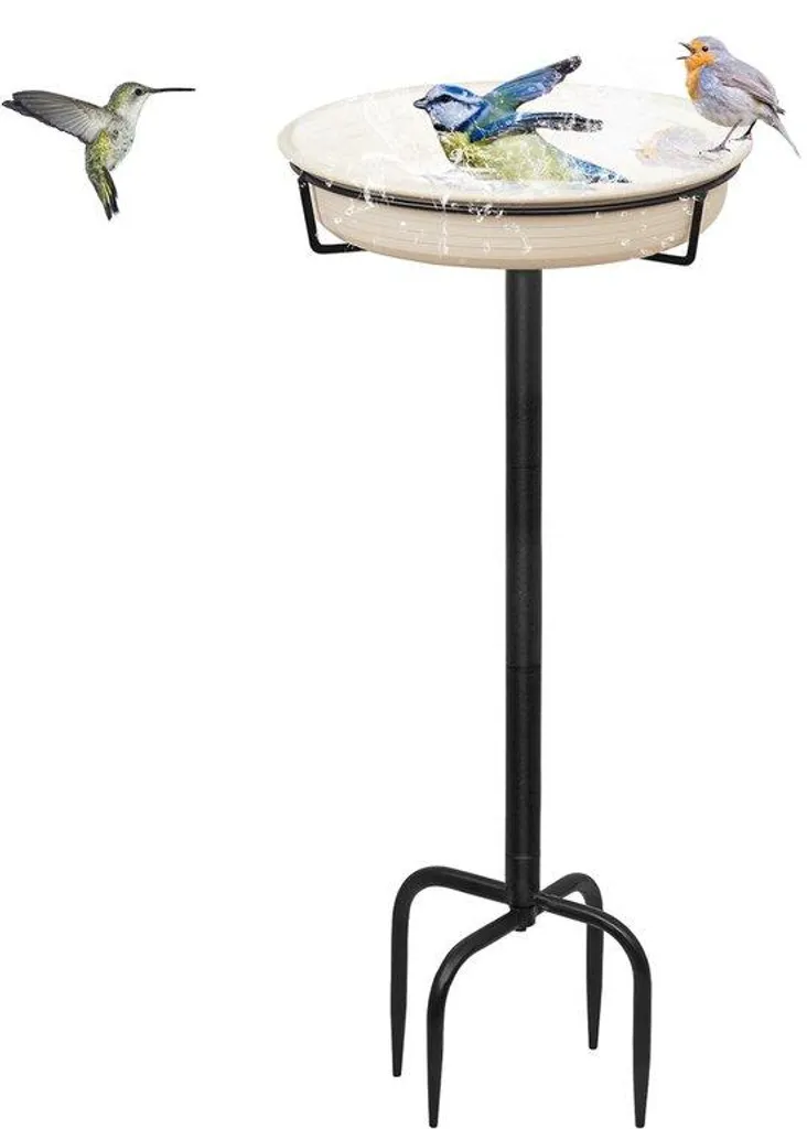 Grande station de baignade pour oiseaux avec abreuvoir et mangeoire 90cm