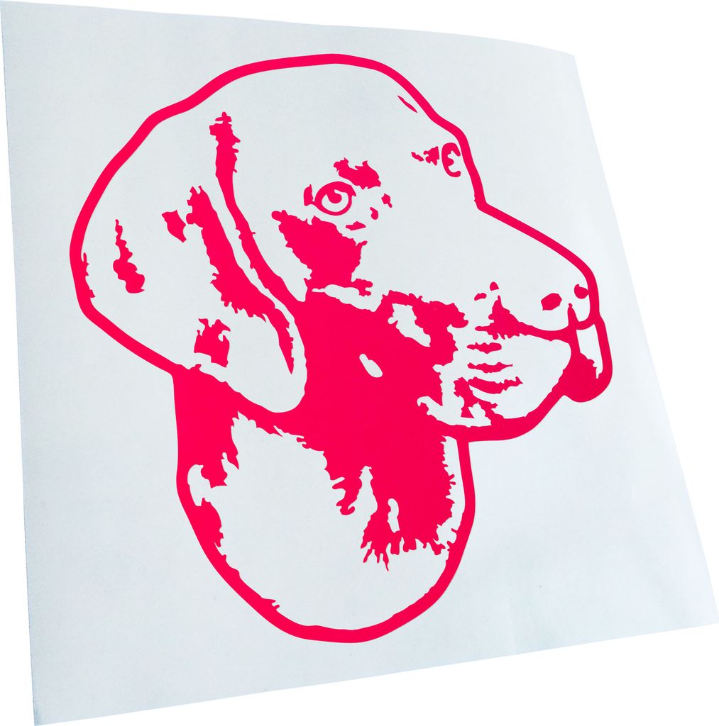 Kiwistar - Autoaufkleber - German shorthaired pointer Hund - Neonpink - 60x55cm - Aufkleber für Auto, Laptop, Fahrrad, LKW, Motorrad mehrfarbig JD...