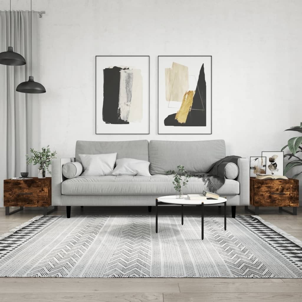 Maison Exclusive - Couchtische 2 Stk. Räuchereiche 50x50x40 cm Holzwerkstoff