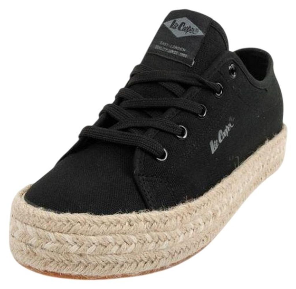 Lee Cooper - geflochten Sneaker für Damen, Jute PP10777 (41 EU) (Schwarz)