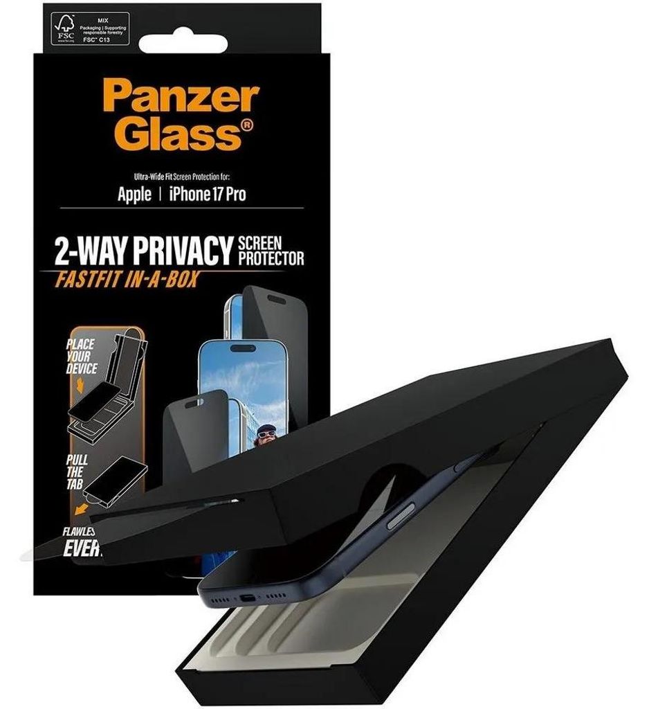 PanzerGlass ® 2-Way Privacy Displayschutz iPhone 17 Pro | Produktbild 