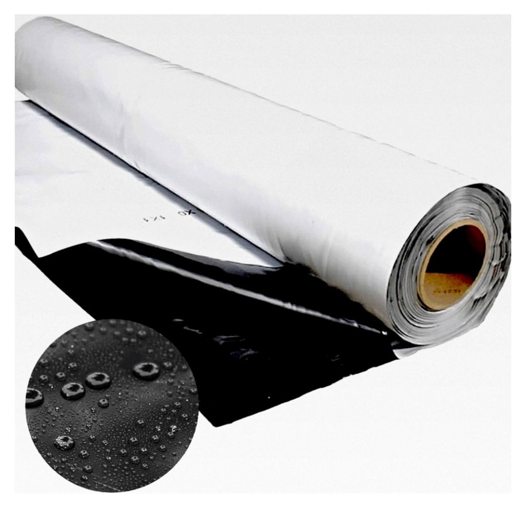 Silofolie 2x25m Rolle - WÄHLBARE GRÖßE! Rechteckige Poolplane, Abdeckplane, Abdeckfolie, Gartenfolie, Siloplane, Farbe: Schwarz/Weiß