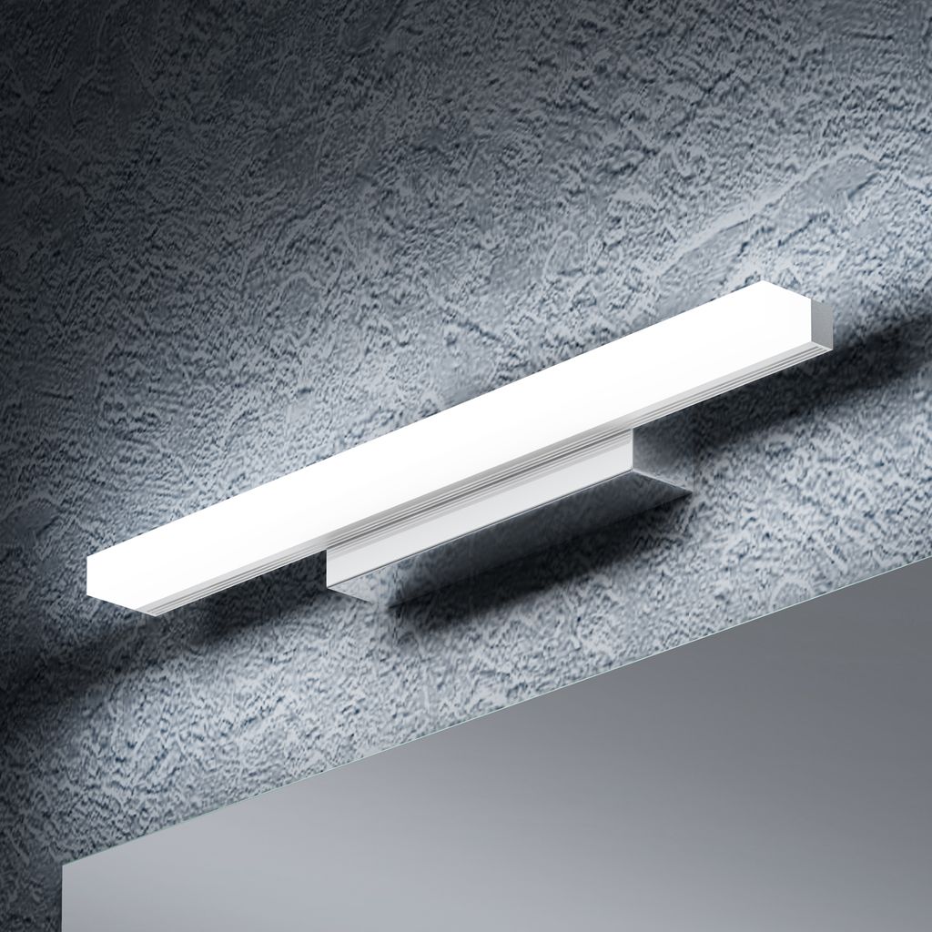 doporro LED Badezimmerleuchte Chrom 40cm - 9W Spiegellampe 6000K (Tageslichtweiß) - Stylische Wandleuchte für Badbeleuchtung Spiegelstrahl