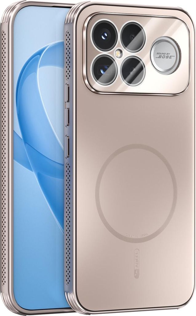 Matte PC TPU Hülle für Xiaomi Poco F8 Ultra/Redmi K90 Pro Max Magnetische Handyhülle mit Linsenabdeckung und Wärmeableitung Stoßstange Gold