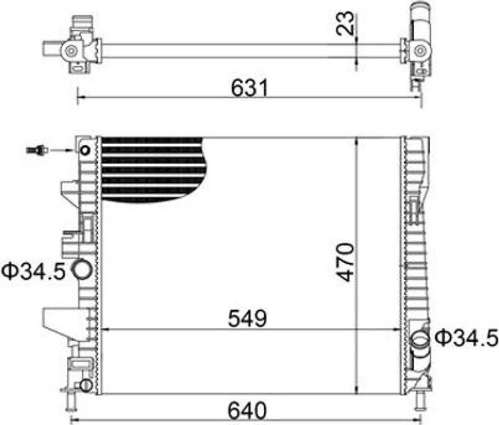 Radiateur de Rechange OE 1903023 pour Ford Focus Entretien Moteur