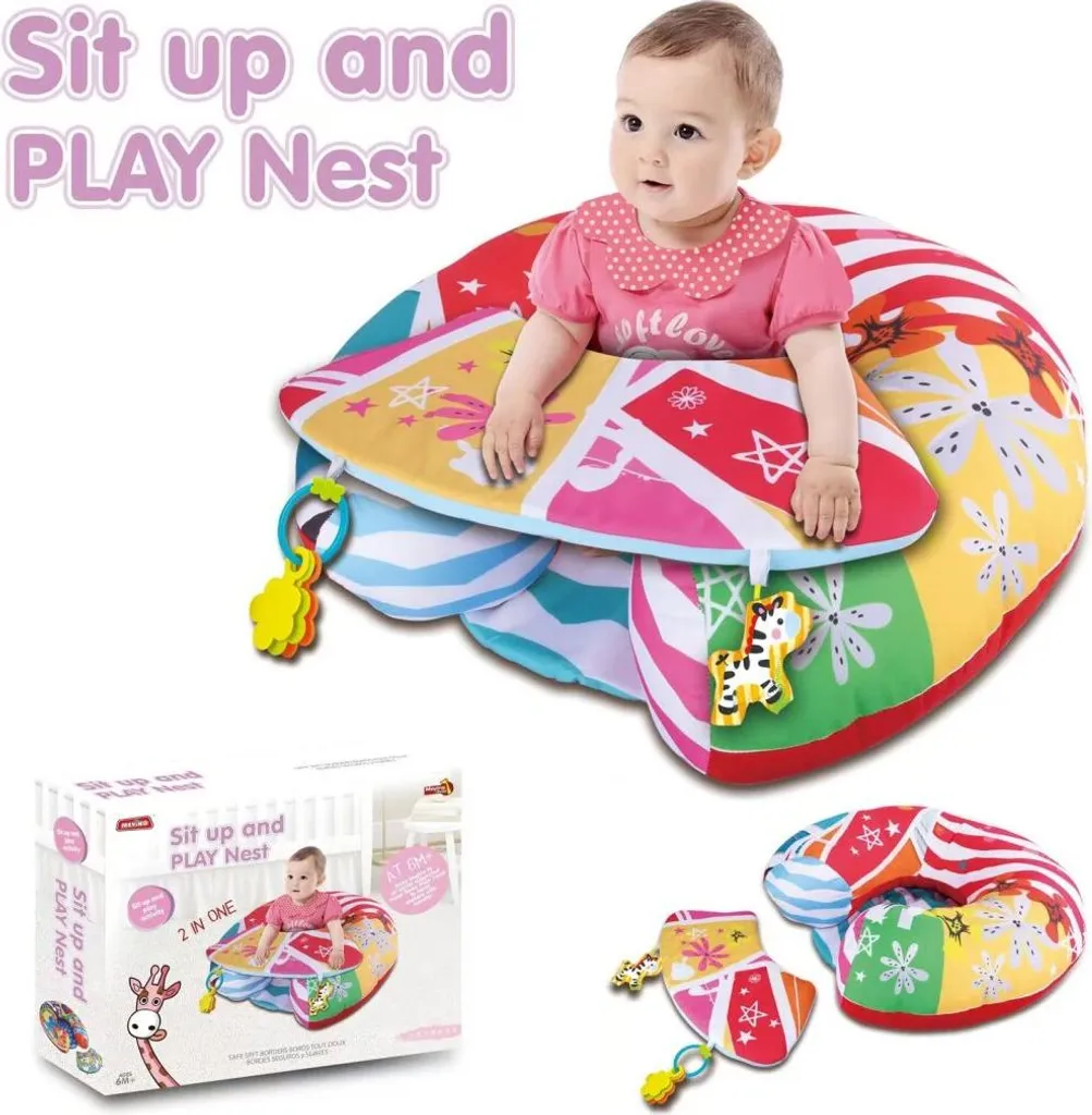 Coussin de Jeu Bébé 2 en 1 - Doudou Géant et Support d'Assise Confort - 4