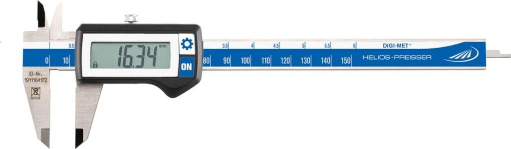 HELIOS PREISSER Digital-Taschenmeßschieber 300 mit Daten. HP