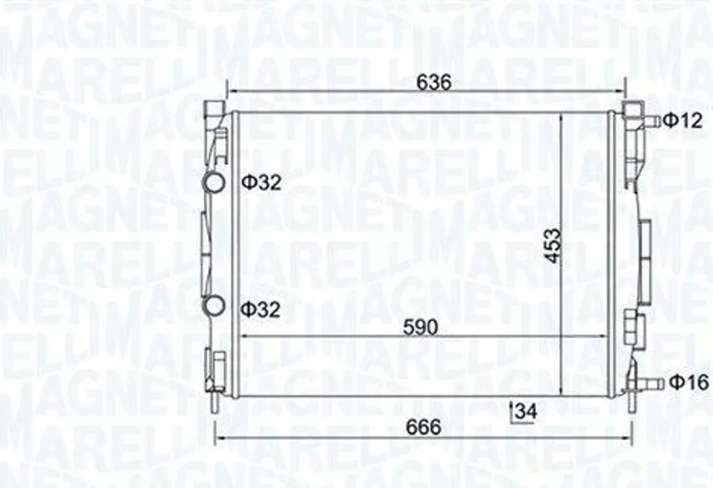 Radiateur moteur en aluminium Magneti Marelli pour Renault Scénic JM0/1