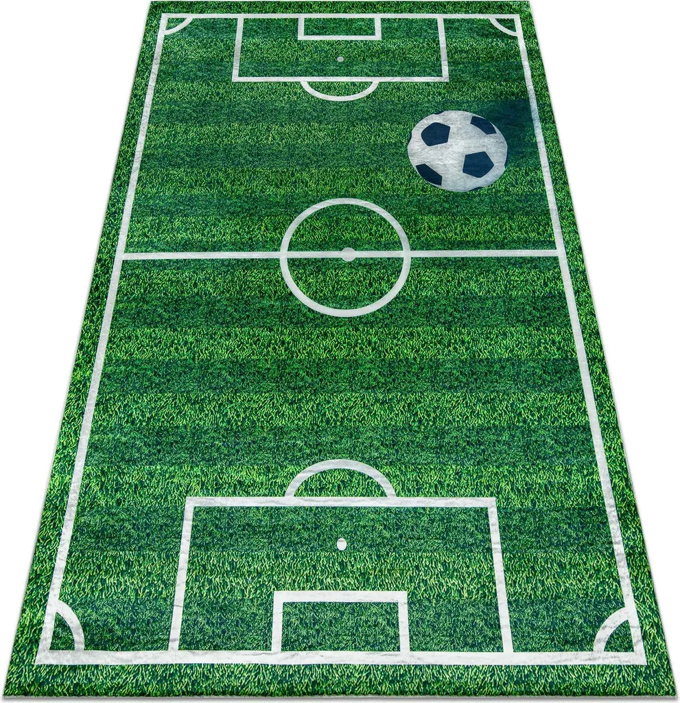 Tapis de chambre garçon Terrain de Foot antidérapant vert lavable 80x150cm
