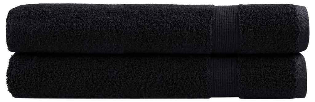 vidaXL Asciugamani per sauna Premium SOLUND 2 pezzi nero Immagine del prodotto 