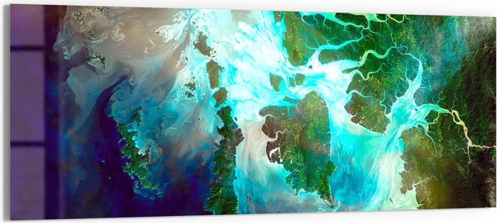 DEQORI Glasbild Acryl 125x50 cm 'Muster der Erde' Wandbild Bild modern Deko