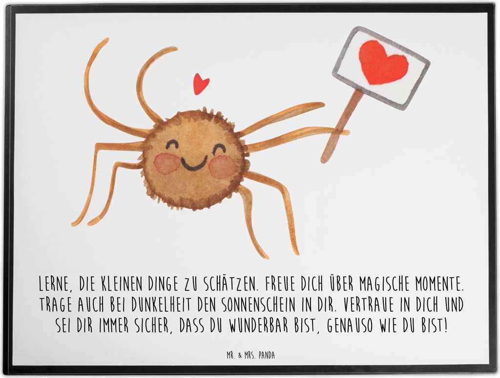Mr. & Mrs. Panda schreibtischunterlage Spinne Agathe Motivation - Weiß - Geschenk, Dankeschön, tischschutzmatte, Liebe, Tischunterlage, schreibti...