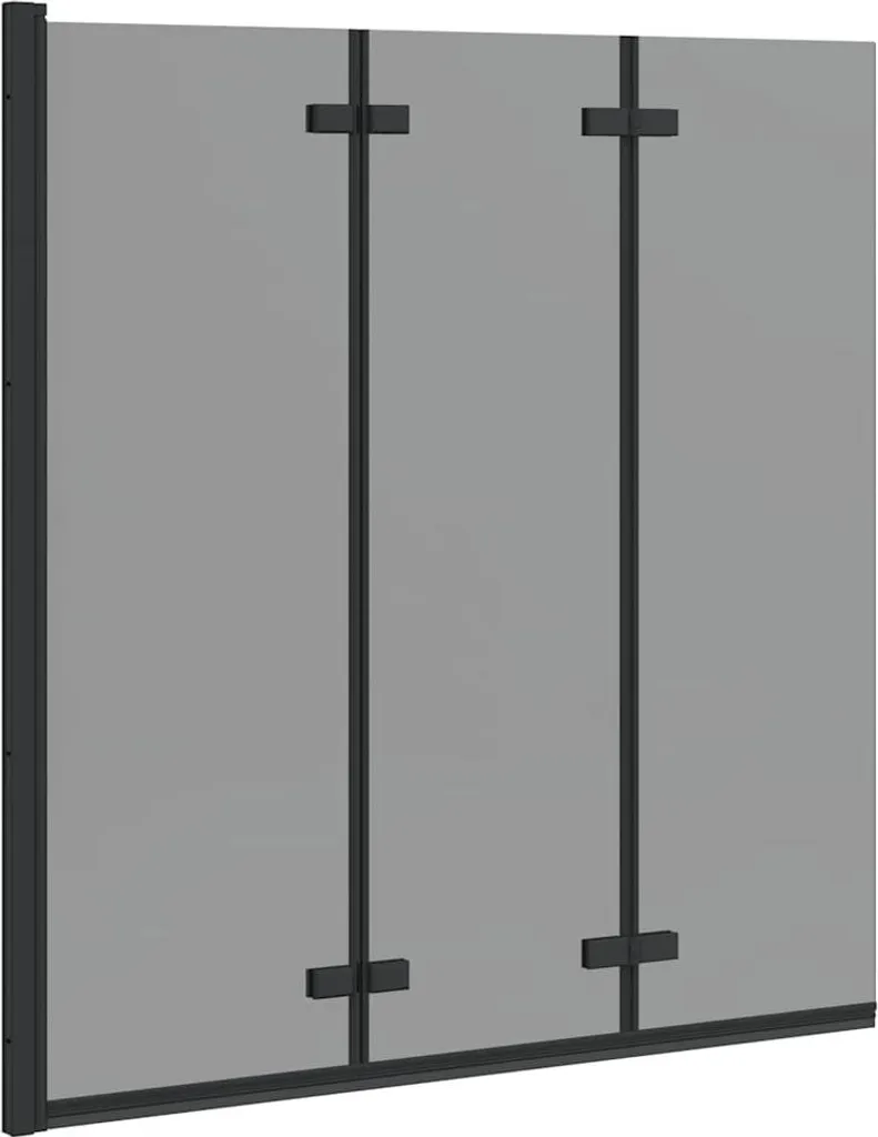 Paroi de douche noire 130 cm avec profilés en aluminium et verre trempé