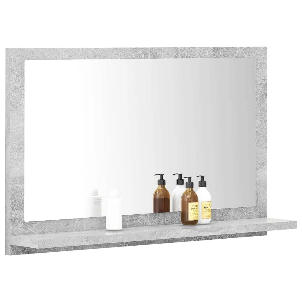 Specchio Bagno con Ripiano Grigio Cemento 60cm - The Living Store - 4