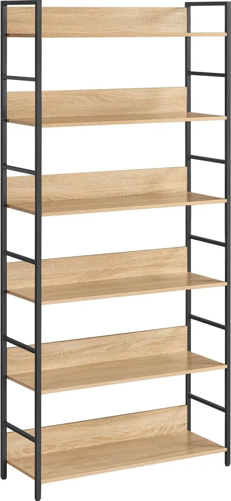 Étagère LLS176B11 Finition Sonoma - 6 Compartiments de Grande Capacité