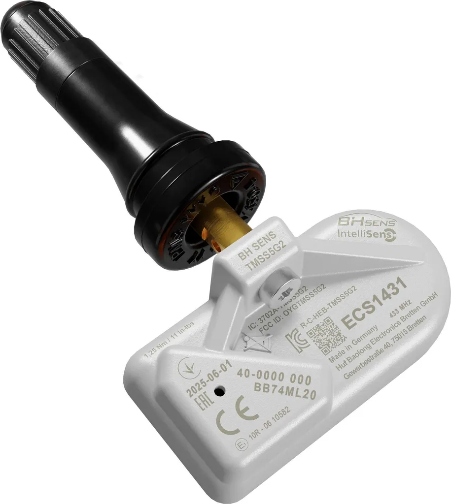 Capteur TPMS HUF ECS Universal 433 MHz avec valve programmable auto