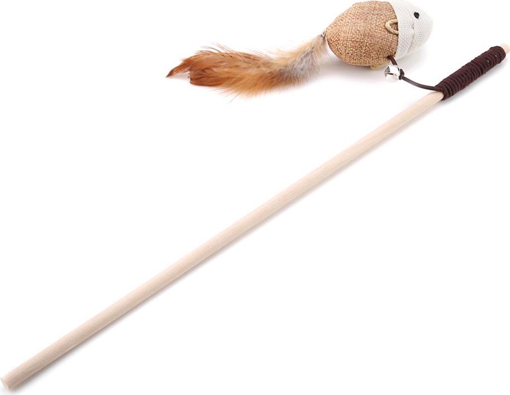 Haustier-Katzenspielzeug, Leinen, Ratte, Vogelfeder, interaktiver Fangstab (Ratte)