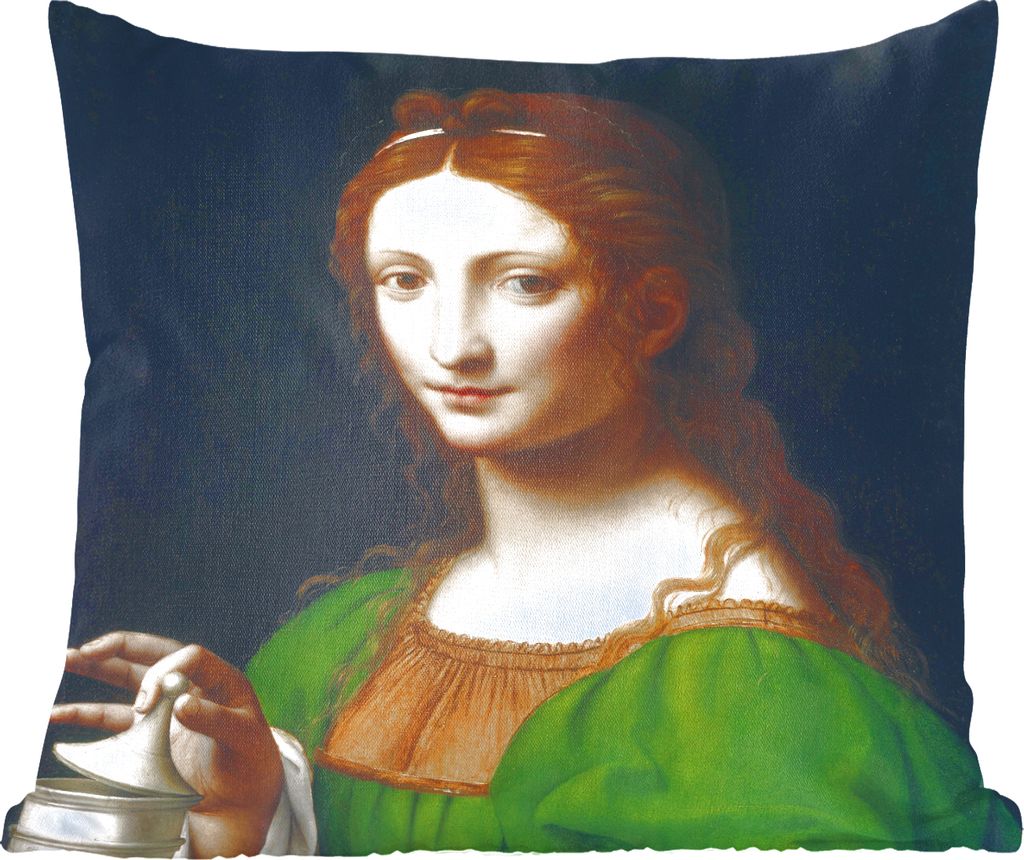 MuchoWow Zierkissen Sofakissen Wohnzimmer Dekokissen 45x45 cm Maria Magdalena - Leonardo da Vinci - Schlafpolster - Polster für das Sofa