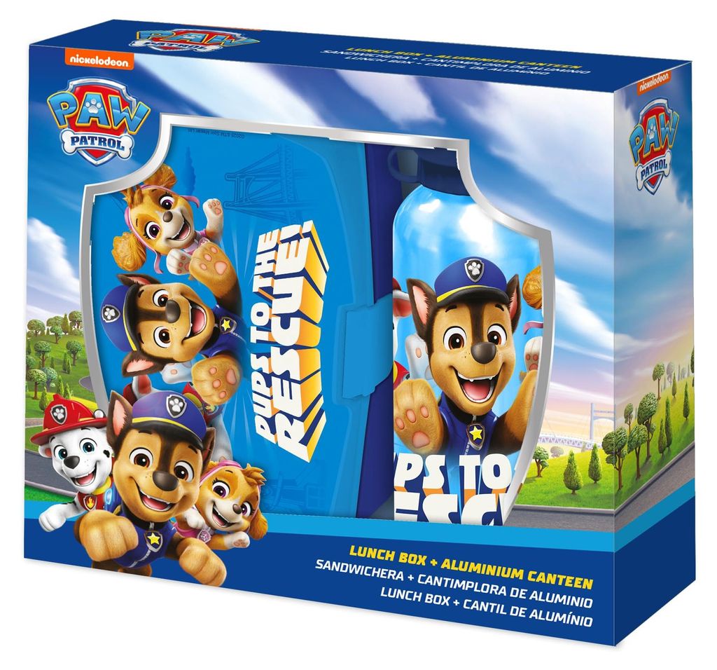 Kids Licensing - Aluminiumflasche Paw Patrol 500 ml + Sandwichmaker