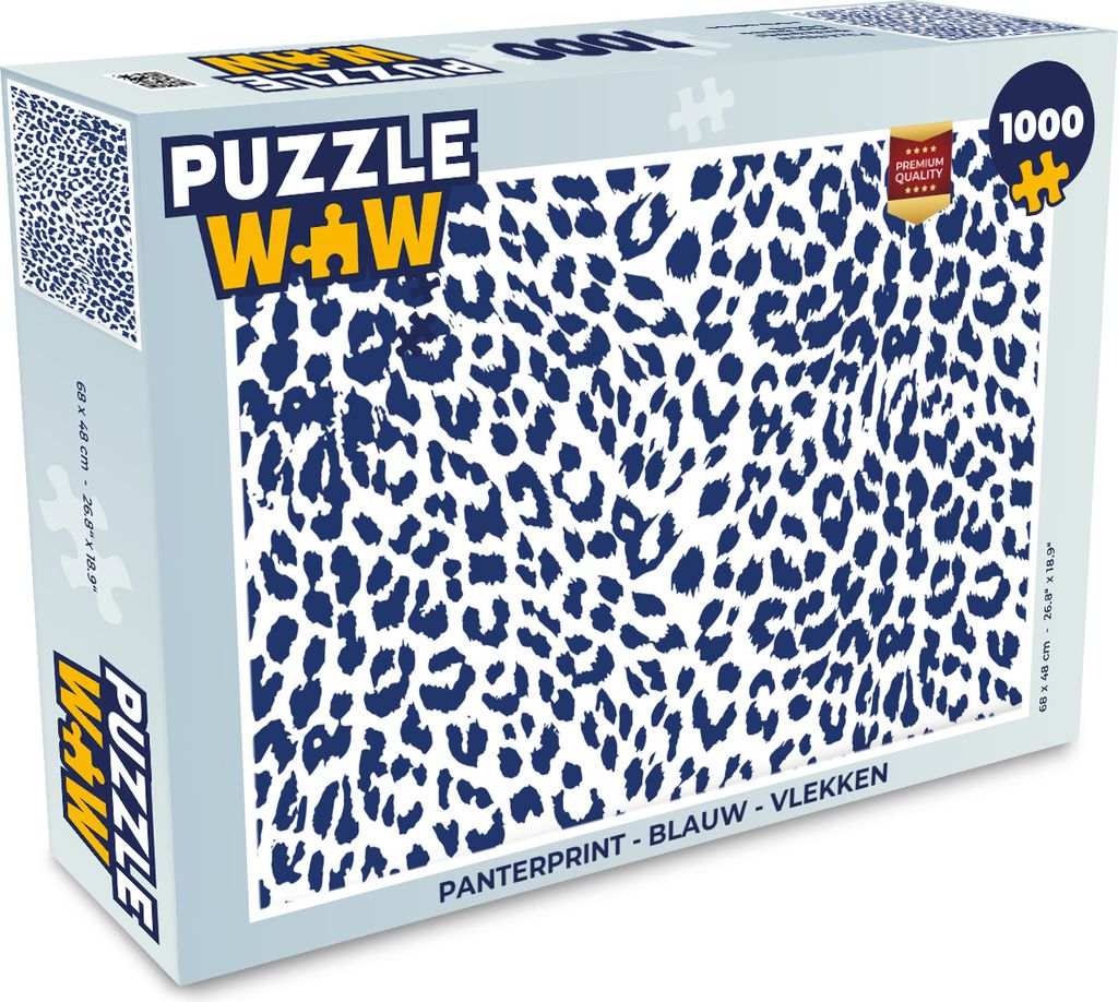 MuchoWow Puzzle 1000 Teile Panther Druck - Blau - Flecken - Erwachsene - Rätsel