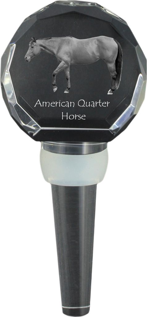 Amerikanisches Quarter Horse - Kristallflaschenverschluss mit Pferd, einzigartiger Weinverschluss mit Foto, personalisiertes Geschenk für Sommelie...