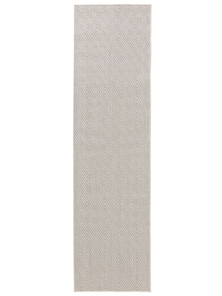 In- & Outdoor-Teppich Lou Weiß 70x200 cm Wohnzimmer Läufer Muster Modern Kurzflor benuta Skandinavisch