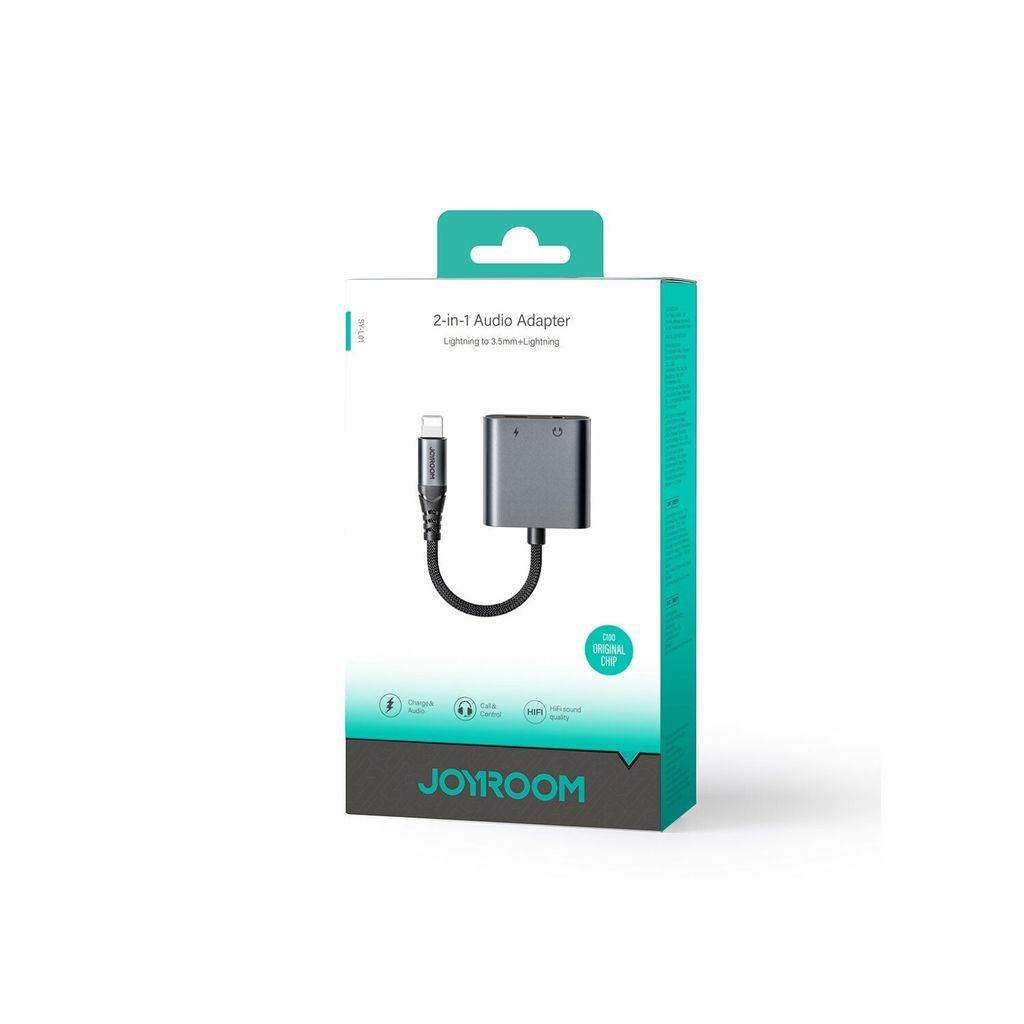 Adaptateur Audio USB-C Vers Jack 3.5 Mm Joyroom SY-C01 - Qualité Hi-Fi DAC - Câble En Nylon Tressé - Neuf