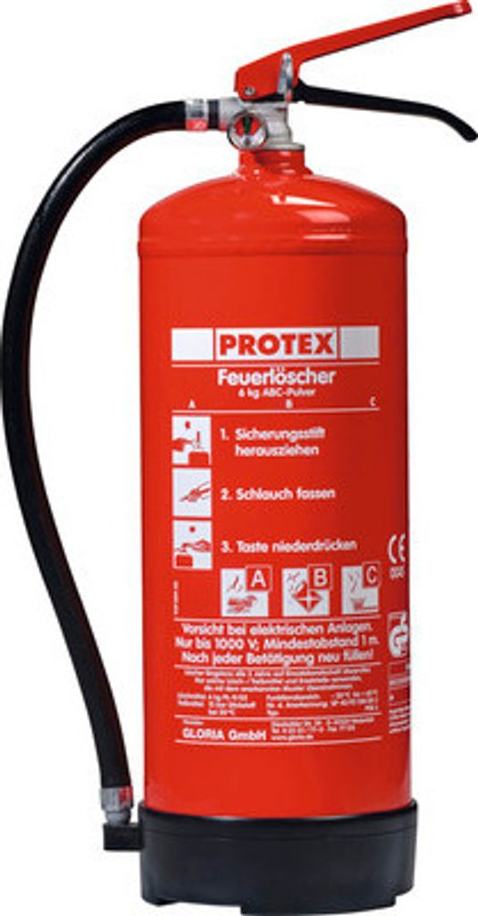 Gaśnica proszkowa PROTEX PDE6 6kg ABC z uchwytem ściennym Zdjęcie produktu 