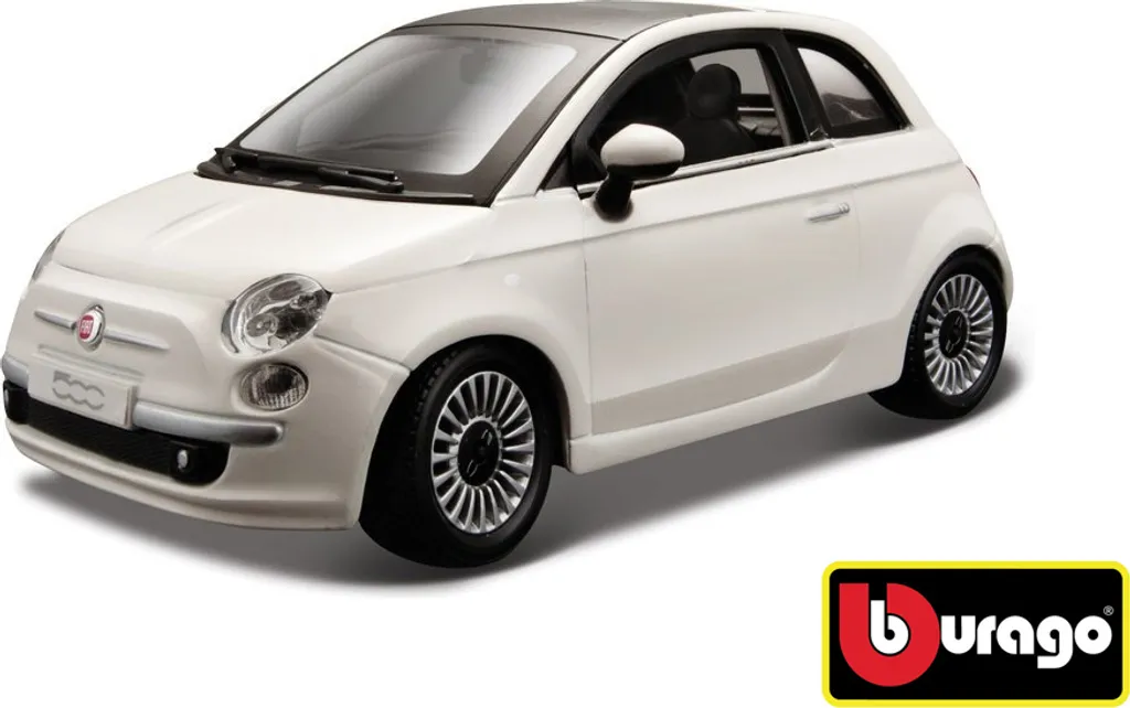 Fiat 500 Bburago 1:24 Blanche - Finition Détail et Portières Ouvrantes