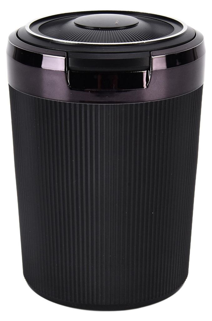 LED-Auto-Aschenbecher mit Deckel, 3 W, tragbare Auto-Zigarette für Zuhause, Büro, Schwarz