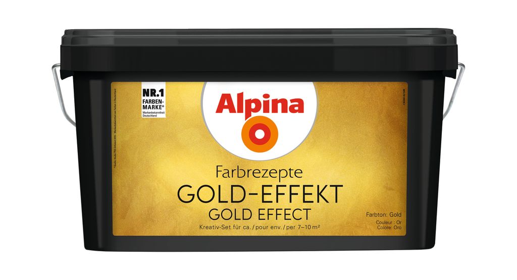 Alpina Farbrezepte Wandfarbe Gold-Effekt 3 L Basis & 1 L Produktbild 