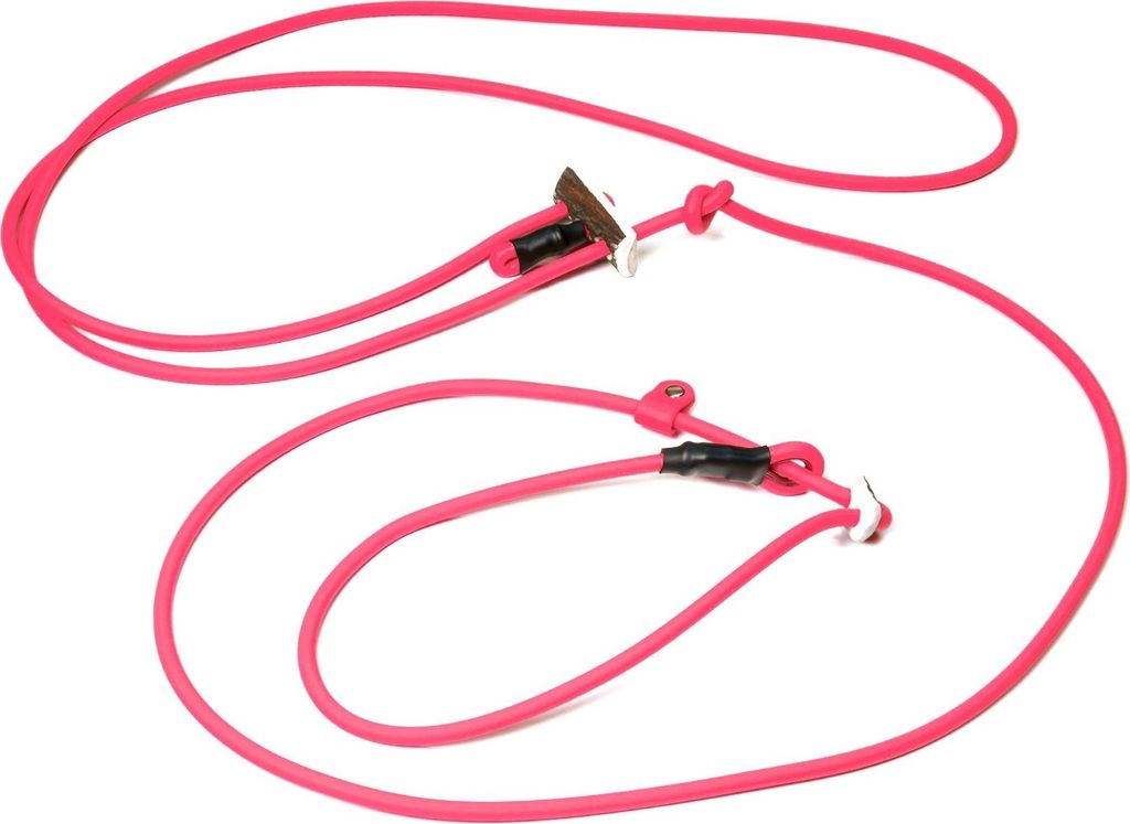 Mystique Biothane Hunting Profi lautlos Umhängeleine 280cm Moxon 6mm neon pink Moxon mit Zugbegrenzung
