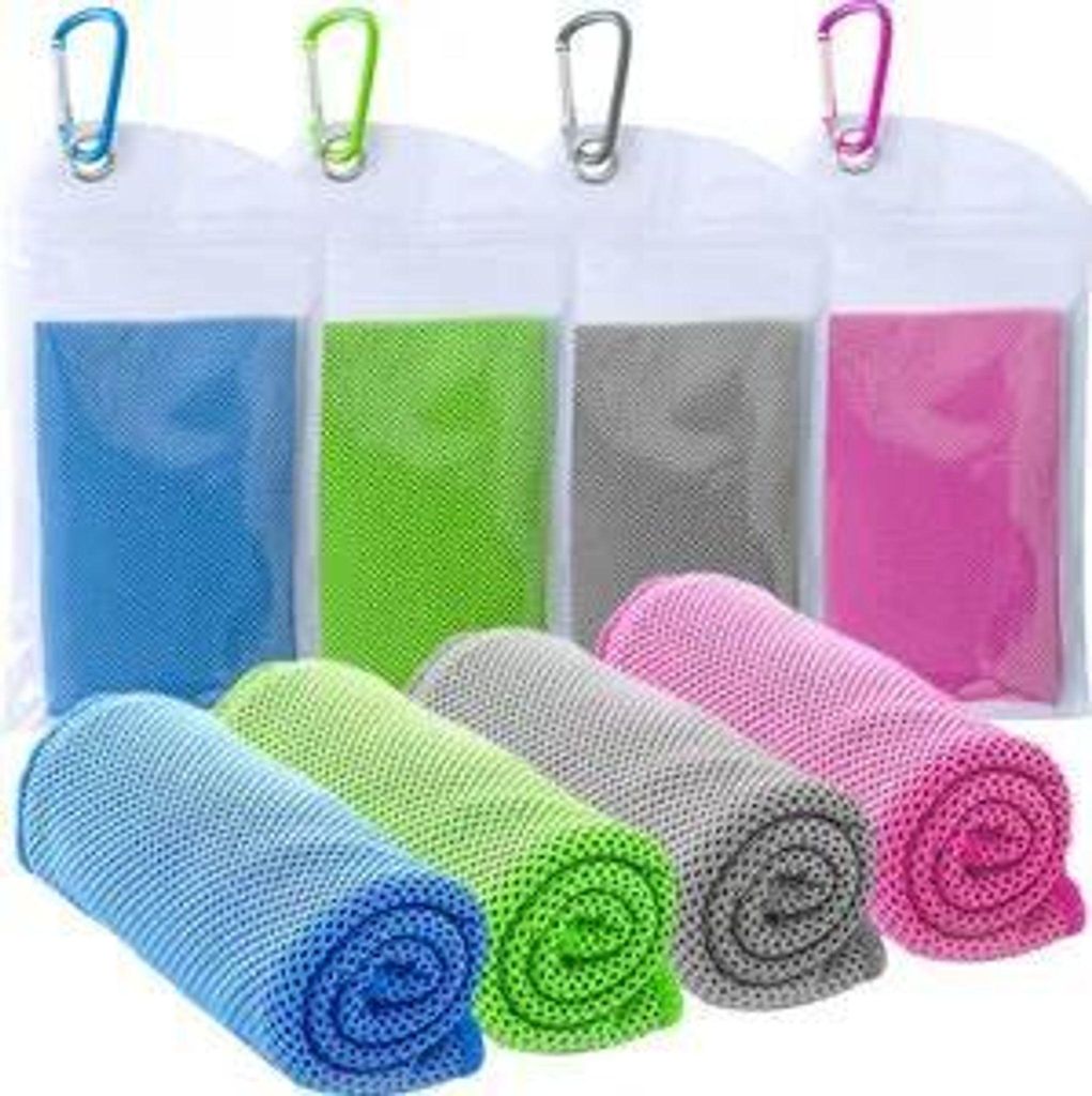 4 Stück Kühlendes Handtuch, Cooling Towel 30 x 100 cm, Sporthandtuch Ultraleicht Kühltuch, Schnelltrocknend Reisehandtuch, Mikrofaser Handtuch f...