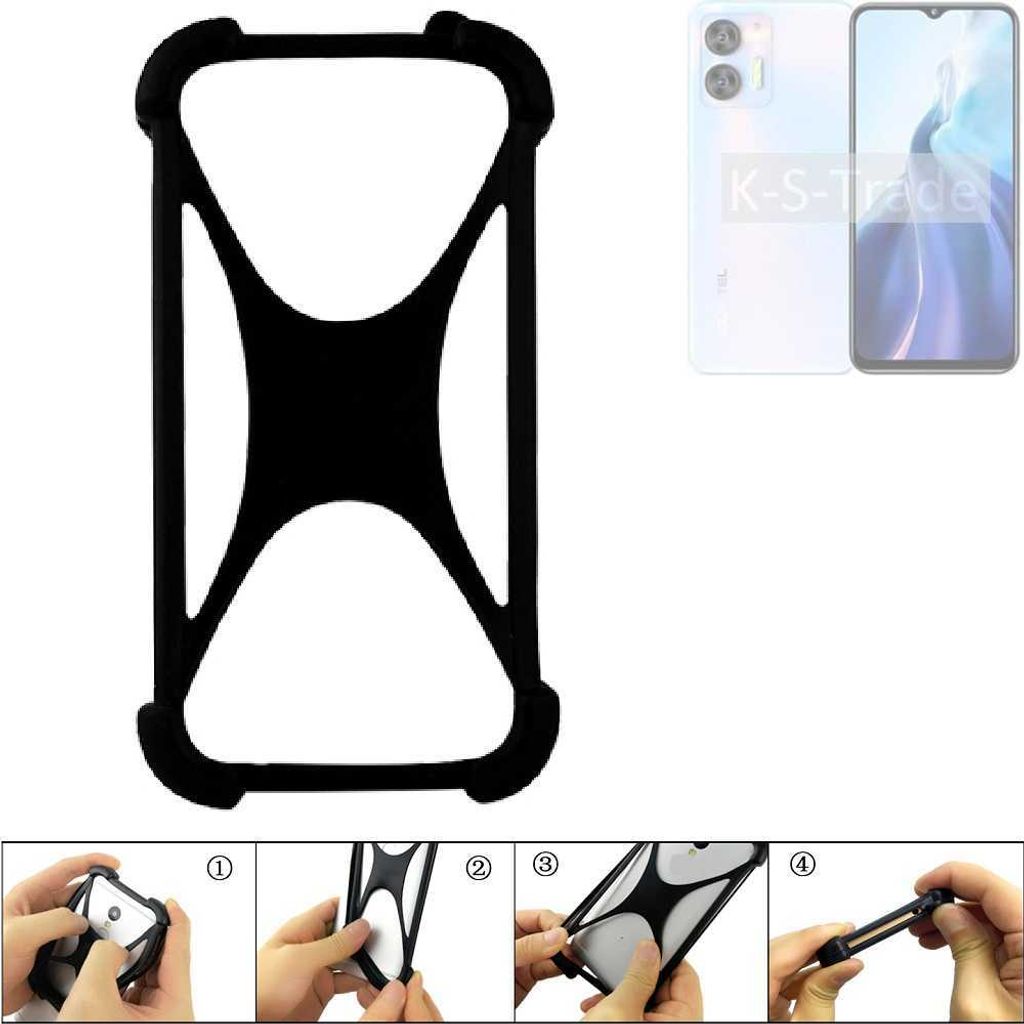 K-S-Trade Handy-Hülle Schutz-Hülle kompatibel mit Oukitel C36 Silikon Bumper TPU Softcase Smartphone Stoßschutz, schwarz