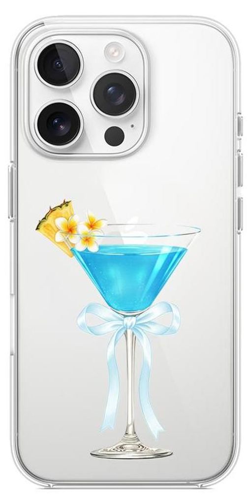 Flexible Hülle für das iPhone 14 Pro, TPU Silikon transparent, Blue Hawaii