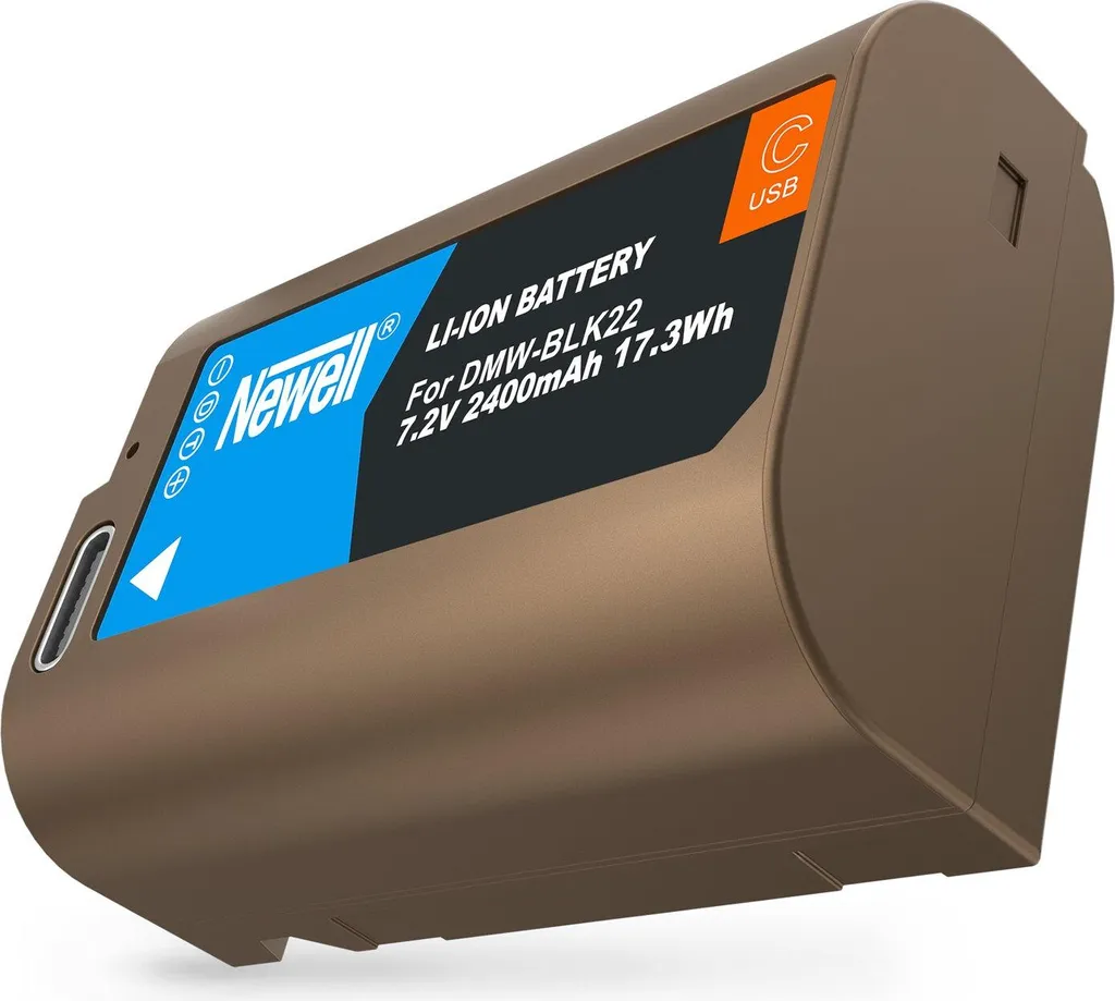 Batterie DMW-BLK22 USB-C Newell 2250mAh Haute Capacité pour Lumix