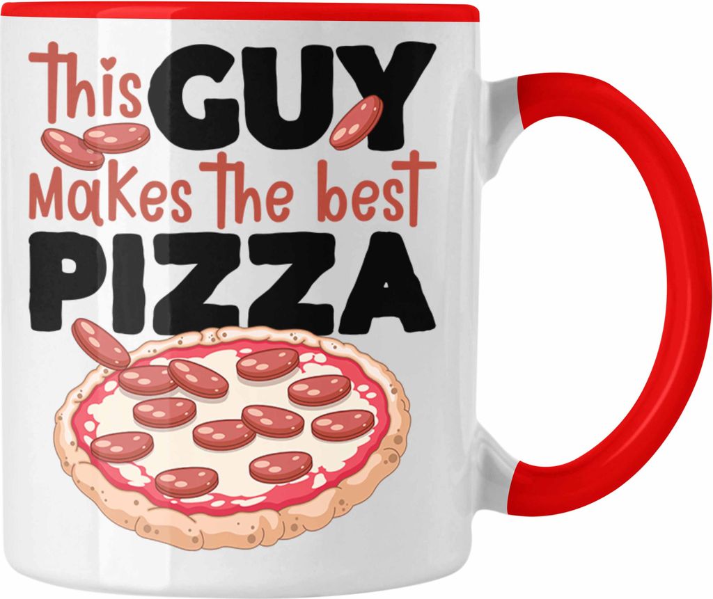 Trendation - Pizzabäcker Tasse Geschenk Beste Pizza Geschenkidee Lustiger Spruch (Rot)