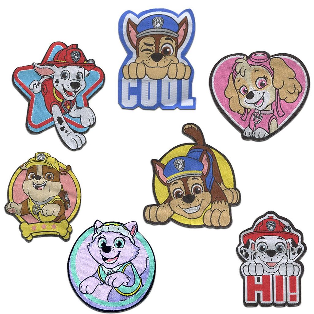 Paw Patrol © Sada 7 nášiviek Chase Marshall Skye, Obrázok produktu 