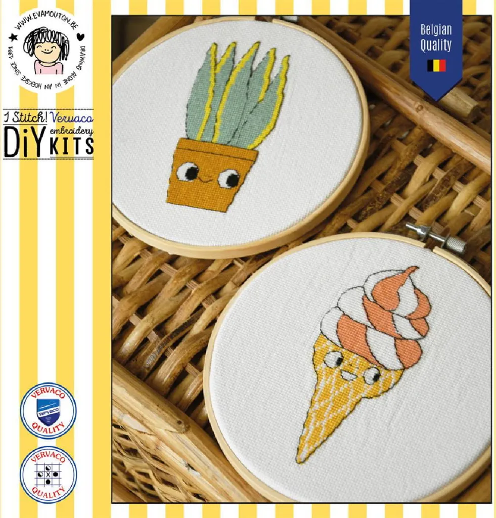 Kit Broderie Sanseveria 16cm Apprendre le Point de Croix Facilement
