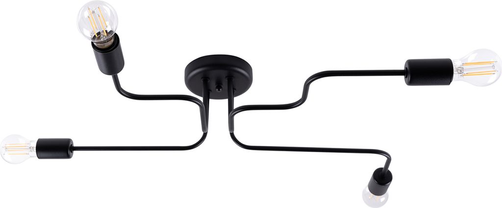 Kronleuchter VECTOR 4 schwarz 4xE27 15W Stahl 15.5x58x78cm Sollux Lighting