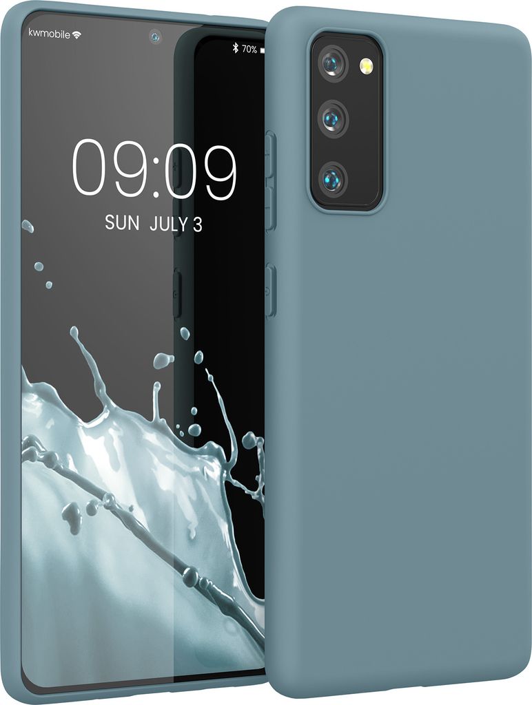 kwmobile Hülle kompatibel mit Samsung Galaxy S20 FE Hülle - weiches TPU Silikon Case - Cover geeignet für kabelloses Laden - Arctic Night
