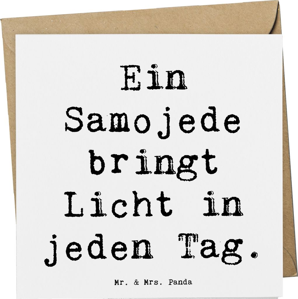 Mr. & Mrs. Panda Glückwunschkarte Spruch Samojede Licht - Weiß - Geschenk, strahlend weißes Fell, doppelkarte, Liebe, Hunderasse, soziale Eigens...