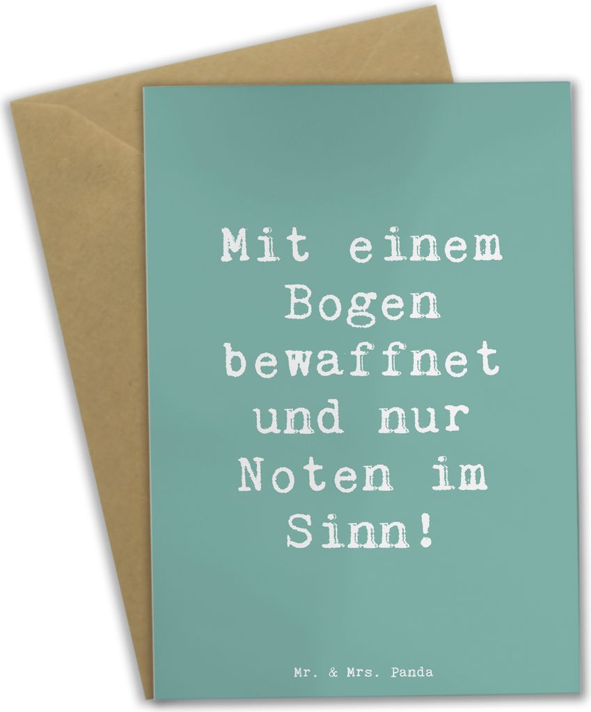 Mr. & Mrs. Panda Grußkarte Spruch Violoncello Magie - Meeresbrise - Geschenk, Instrument, Noten, dankeskarten, Bogen, Grußkarten, Musik, Klang, M...