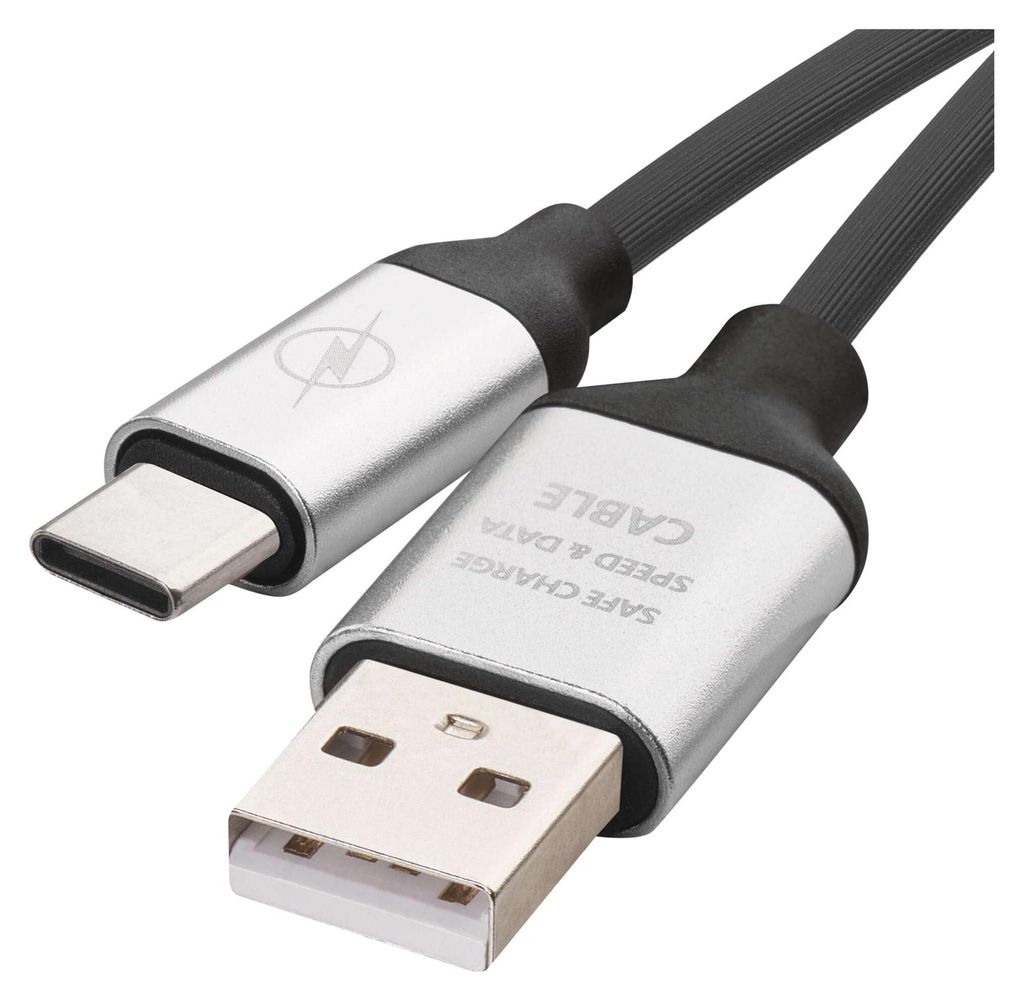 Nabíjecí a datový kabel USB-A 2.0 / USB-C 2.0, 1 m, černý