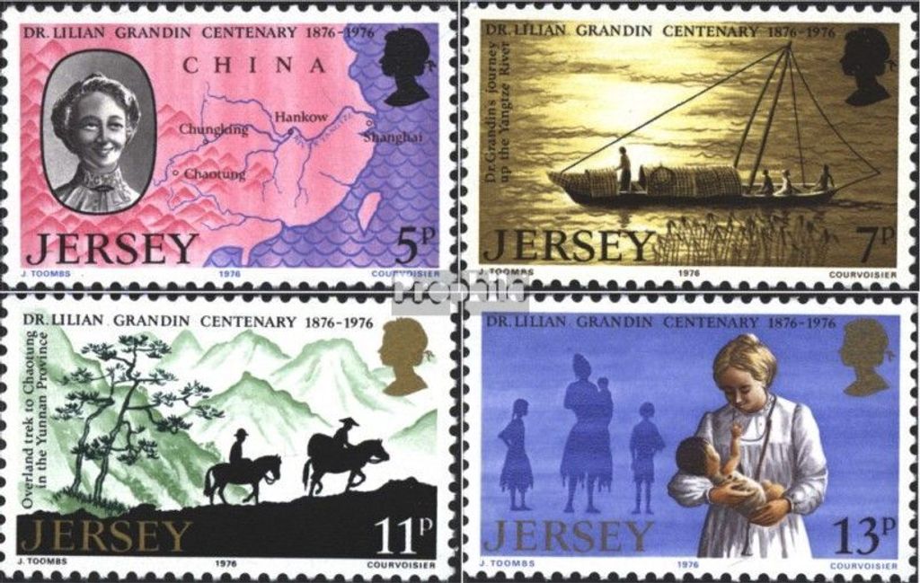 Briefmarken GB - Jersey 1976 Mi 153-156 (kompl.Ausg.) postfrisch Grandin