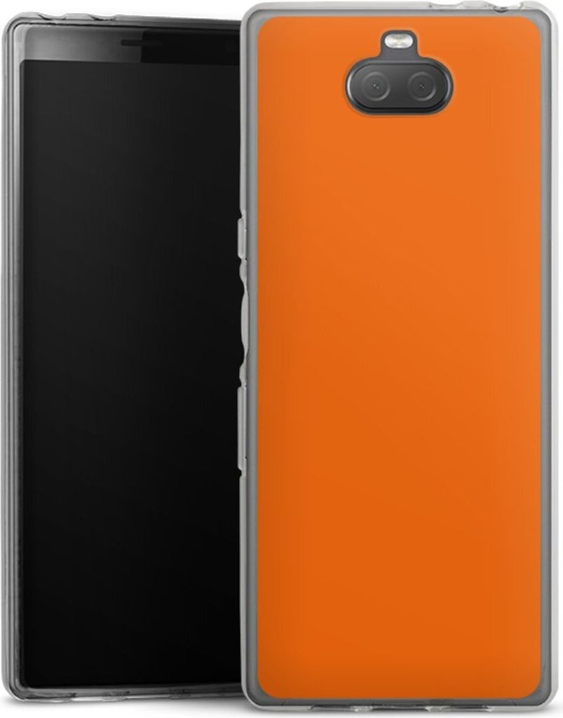 DeinDesign Handyhülle für Sony Xperia 10 Silikon Hülle Case Smartphone Schutzhülle Farbe einfarbig orange