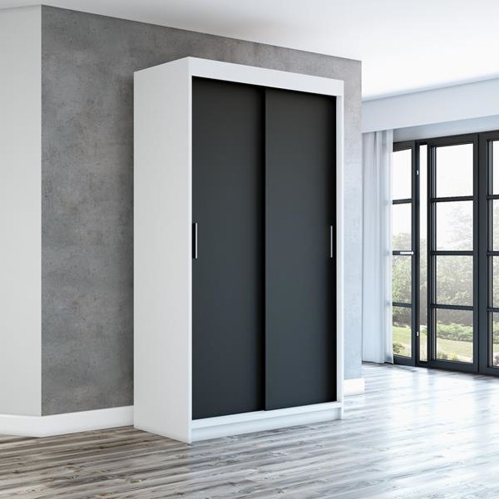 Schwebetürenschrank, 2-türig Schrank 120 cm mit Spiegel PAX