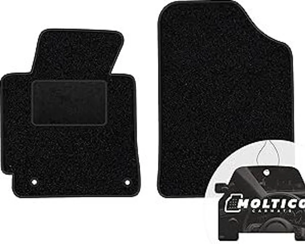 moto-MOLTICO Tappetini anteriori per auto Velours Tappetini per auto nero Set di tappetini 2 pezzi adatto per Hyundai Matrix 2001-2010