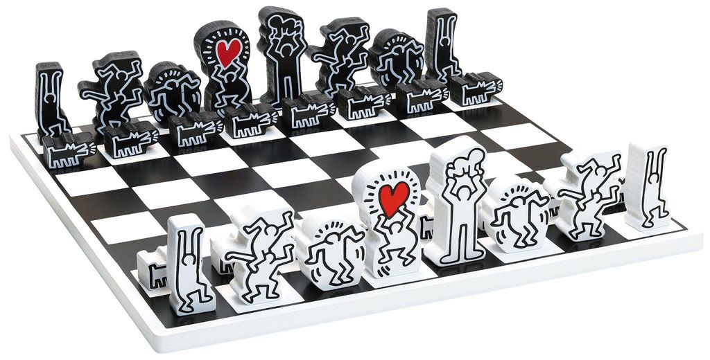Szachy Keith Haring Vilac 9221 drewniana gra planszowa dla Zdjęcie produktu 