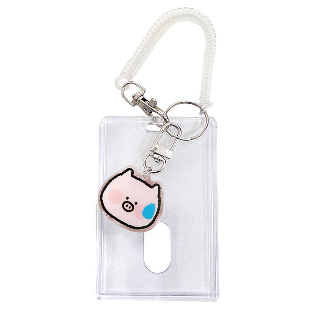 Kartenhalter mit lanyard abnehmbarer Cartoon Anhänger klare sichtbare staubfeste PVC Cat Duck Hundekartenabdeckung Schülerlieferungen-G